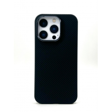 Чехол-накладка Carbon Big Hole MagSafe 600D для iPhone 16 Pro (Черный)