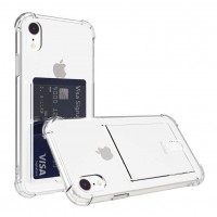 Чехол силиконовый Card Case для iPhone Xr (прозрачный)