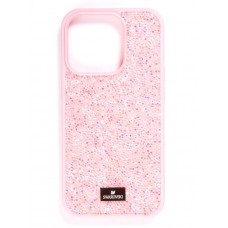 Чехол-накладка Swarovski для iPhone 14 Pro (розовый)