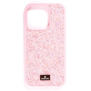 Чехол-накладка Swarovski для iPhone 15 (розовый)