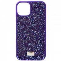 Чехол-накладка Swarovski для iPhone 16 (фиолетовый-темный)