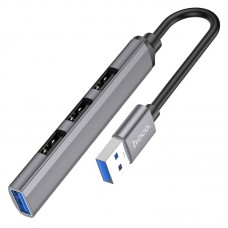 USB Хаб HOCO HB26 4in1 USB to 2xUSB3.0+2xUSB2.0 13cm (Черный)