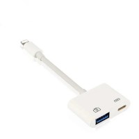 Адаптер COTEetCI 33011 Lightning to Type-C/USB-A (Белый)