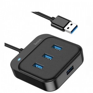 USB Хаб HOCO HB31 USB to USB3.0+3xUSB2.0 1.2m (черный)