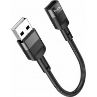 Переходник HOCO U107 USB-A(штекер) to Type-C(гнездо) 10cm (черный)
