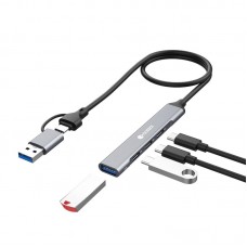 USB-C/USB-A Хаб COTECi OF-003 USB-A 3.0/3xType-C (Серый)