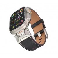 Кожаный ремешок COTECi iW-004-BK Leather 42/44/45/49mm (черный)