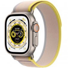 Часы Apple Watch Series Ultra, 49 мм, корпус из титана, ремешок Trail Loop цвета Желтый/бежевый