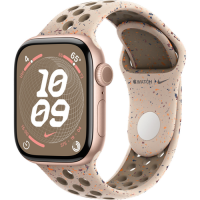 Apple Watch Series 10, 42 мм, корпус из алюминия цвета «Розовое золото», спортивный ремешок Nike «Desert Stone».