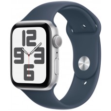 Apple Watch SE 2, 40 мм, корпус из алюминия цвета "серебро", спортивный ремешок синего цвета