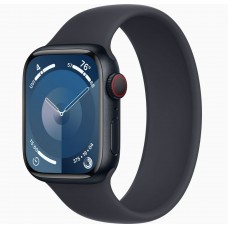 Apple Watch Series 9, 41 мм, корпус из алюминия цвета «Темная ночь», спортивный ремешок Solo «Темная ночь».