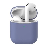 Чехол силиконовый для Apple Airpods 1/2 Silicone Case  (Lavender gray)