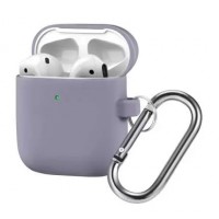 Чехол силиконовый для Apple Airpods 1/2 Silicone Case (Lavender gray)
