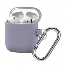 Чехол силиконовый для Apple Airpods 1/2 Silicone Case (Lavender gray)