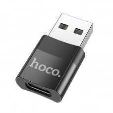 Переходник HOCO UA17 USB-A(штекер) to TypeC(гнездо) (черный)