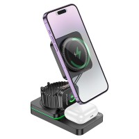 Беспроводное зарядное устройство HOCO CQ10 3in1 15W (Черный)