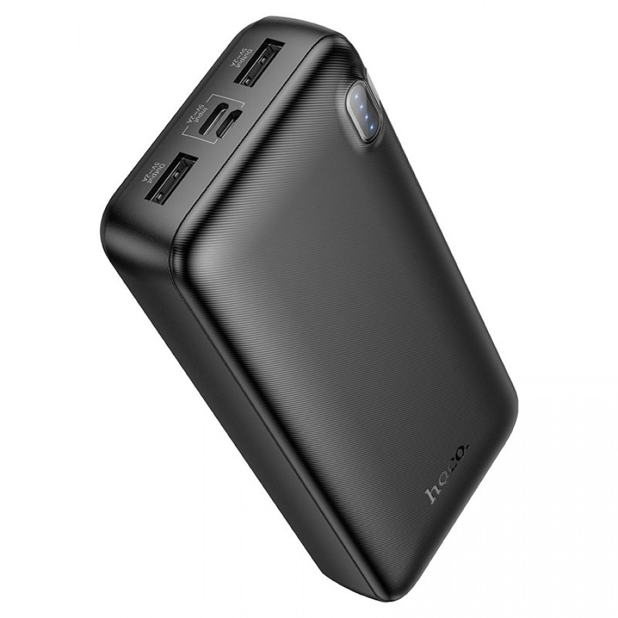 Внешний аккумулятор HOCO J128A 20000mAh, выход Micro + Type-C, вход 2xUSB-A  (Черный) | IMarket | Чита