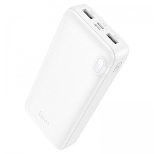Внешний аккумулятор 10000mAh HOCO J128, вход Micro+Type-C, выход 2xUSB-A (Белый)