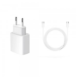Зарядное устройство COTECi 32120 20W Type-C + кабель Type-C/Type-C 1м (Белый)