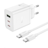 Зарядное устройство HOCO N50 45W 2xType-C/USB-A + кабель Type-C 1m (белый)