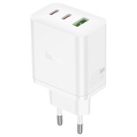 Адаптер питания HOCO N51 65W 2xType-C/USB-A (белый)