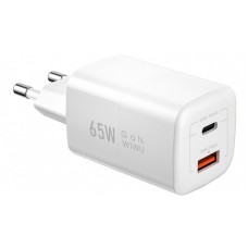 Адаптер питания WIWu 65Вт Wi-U012 Type-C+USB-A (белый)