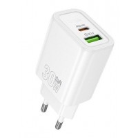 Адаптер питания HOCO N63 30W Type-C/USB-A (белый)