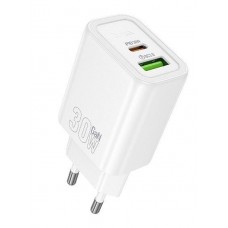Адаптер питания HOCO N63 30W Type-C/USB-A (белый)