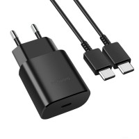 Зарядное устройство Samsung 25W Type-C, кабель Type-C 1m (черный)
