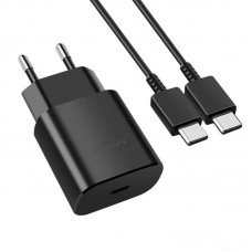 Зарядное устройство Samsung 25W Type-C, кабель Type-C 1m (черный)
