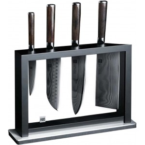 Набор кухонных ножей HuoHou Damascus Kitchen Knife Set 4+1 на подставке HU0297
