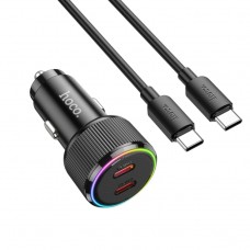АЗУ HOCO NZ14B 50W UCB-C+USB-C, PD30W+PD20W, кабель Type-C to Type-C 1m (Черный)