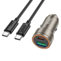 АЗУ HOCO Z57A Type-C+USB-A + кабель Type-C to Type-C 1m (золото)