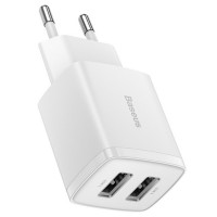 Зарядное устройство BASEUS CCXJ010202 2U 2*USB-A 10.5w (белый)