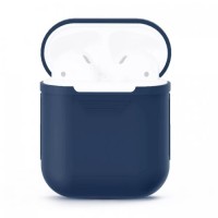 Чехол силиконовый для Apple Airpods 1/2 Silicone Case (Dark Blue)
