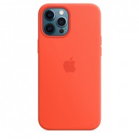 Накладка Silicone Case Magsafe для iPhone 12 Pro Max (Electric Orange)