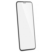 Защитное стекло для iPhone 12/12Pro силиконовой рамкой (черный)