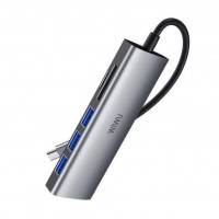 USB-C Хаб WiWU Alpha 532ST 3*USB3.0/SD/microSD (серый)