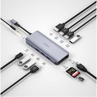USB-C Хаб WiWu Alpha 12in1 3xUSB2.0/3XUSB3.0/HDMI/SD/MicroSD/USB-C/RJ45/3.5mm