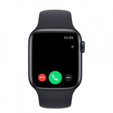 Apple Watch SE 2, 40 мм, корпус из алюминия цвета «серый космос», спортивный ремешок цвета «серый космос».