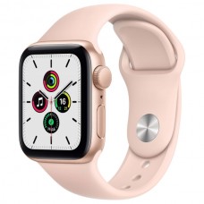 Apple Watch SE, 44 мм, корпус из алюминия золотого цвета, спортивный ремешок цвета «розовый песок»
