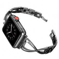 Металлический браслет для Apple Watch 38/40mm Diamond Strap (черный)