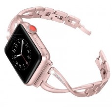 Металлический браслет для Apple Watch 42/44mm Diamond Strap (розовый)