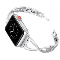 Металлический браслет для Apple Watch 42/44mm Diamond Strap (серебро)