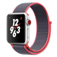Браслет нейлоновый для Apple Watch 38/40мм (серый/розовый)