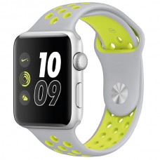 Спортивный ремешок Nike + для Apple Watch 38/40мм (Silver/Volt)