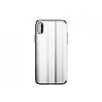 Бампер Baseus Glass sparking case для iPhone X (Белый)