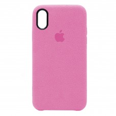 Накладка Alcantara Cover для iPhone Xs Max (Pink)