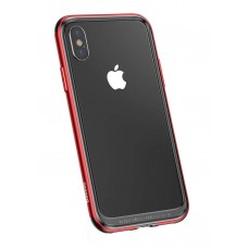 Бампер Baseus Platinum Metal Border для iPhone X (Красный)