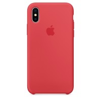 Накладка Silicone Case для iPhone X (Red Raspberry)